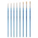 Pincel Tigre 432 Cerda Sintético Dourado Redondo Cabo Longo Azul Perolizado 432/10 1